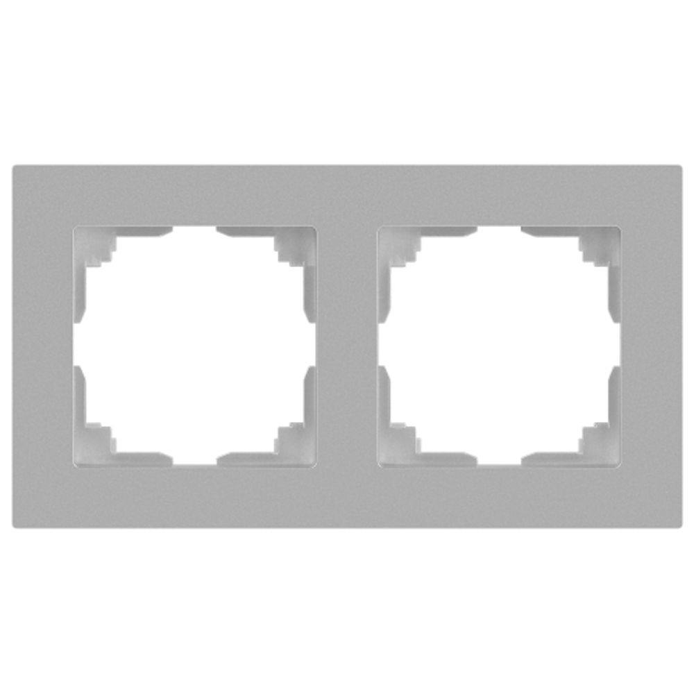 Рамка для розеток и выключателей Intro Accent 6-502-03 на 2 поста, СУ, алюминий