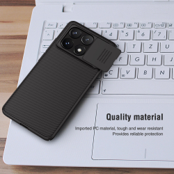 Чехол черного цвета для Xiaomi Poco X6 Pro 5G и Redmi K70E от Nillkin, серия CamShield Case с защитной шторкой для задней камеры