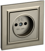 BRITE Розетка 1-местная без заземления без защитных шторок 10А в сб. РСР10-1-0-БрШ шампань IEK