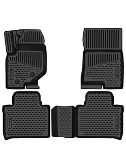 Коврики в салон для KGM Rexton 2023 - Внед, 4шт. (полиуретан) ELEMENT3DA71729213K