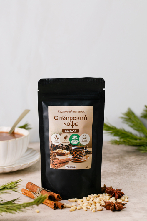 Кедровый напиток Сибирский кофе МАСАЛА  / 90 г / дой пак / Сам бы ел