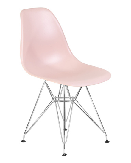 Стул обеденный DOBRIN DSR, ножки хром, цвет светло-розовый (PK-02)