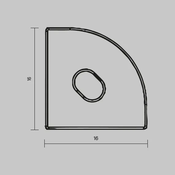 Комплект заглушек (для профиля 16x16) 2 шт., ALM-1616R-B-EC 642029 Led Strip 642029