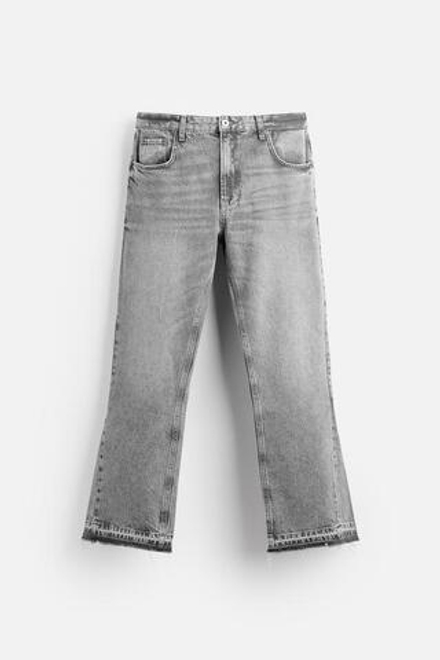 ZARA ДЖИНСЫ FLARED FIT, СЕРЫЙ