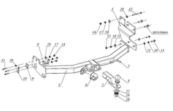 Фаркоп с элект. Smart, на Great Wall Hover H3 FA 0643-E(N) (с 2010 по 2014 г.в.(c накладкой из нержавеющей стали)) (паспорт и сертификат в комплекте) Бизон