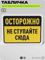 Табличка для обеспечения безопасности "Осторожно, тут делать нечего", для офиса, по охране труда для предприятия, организаций, 40х30 см, Silver Plane x Айдентика Технолоджи