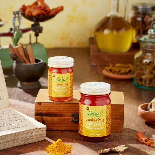 Красный бальзам при тугоподвижности сухожилий, судорогах, диабетических язвах Wanngu Herbal Balm Wangwan brand