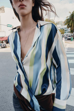 Рубашка из сатина в полоску - ZARA