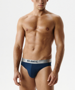 Мужские трусы слипы спорт Atlantic, 1 шт. в уп., пима хлопок, сине - зеленые, MP-1589