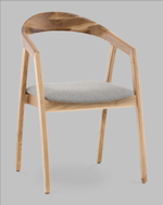 Стул Вудмилан каркас дерево цвет натуральный орех рогожка серый