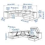 Диван П-образный - IKEA JÄTTEBO/JATTEBO, 87x95x310/380см, зеленый, ЙЕТТЕБО ИКЕА
