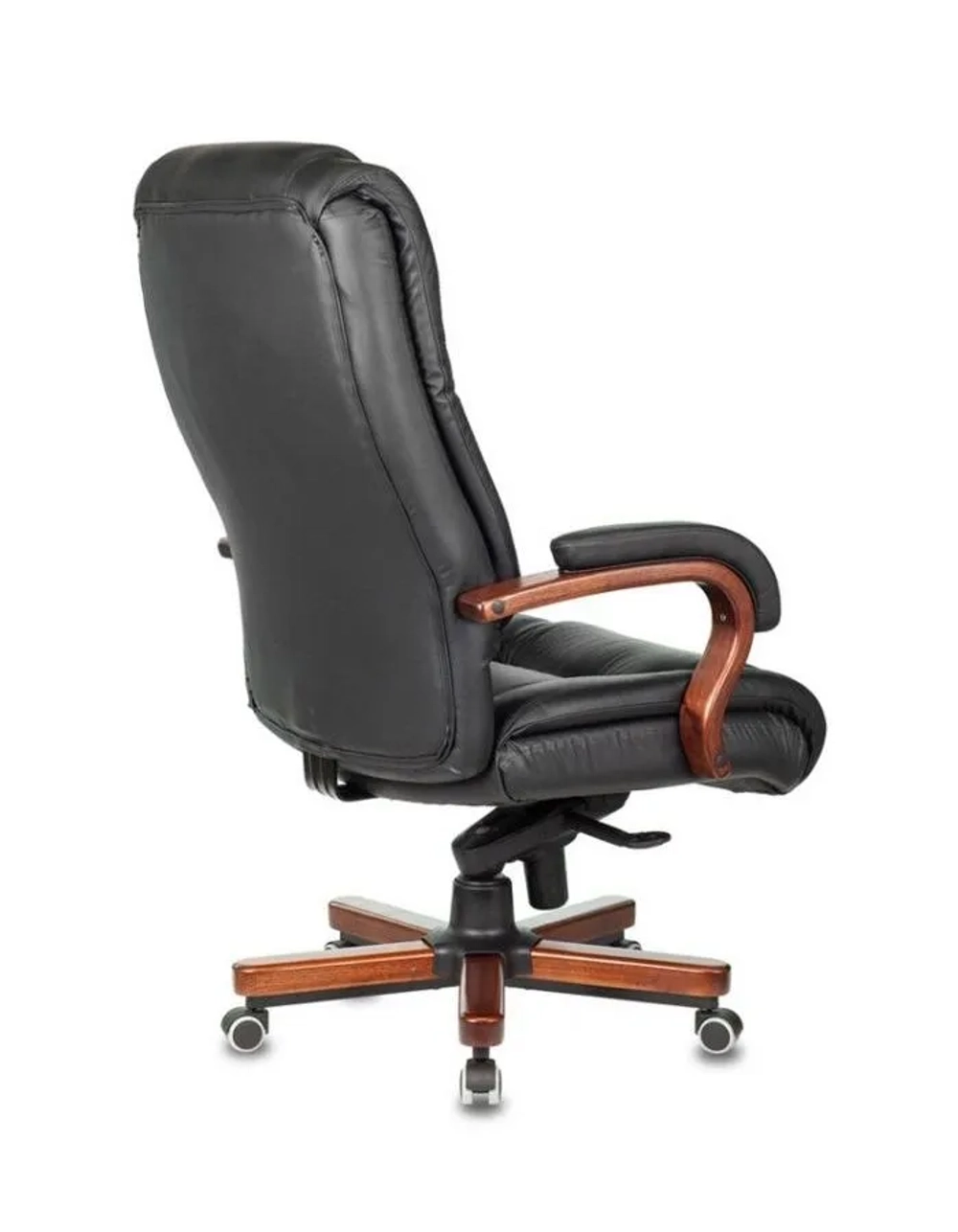 Кресло руководителя Бюрократ T-9925WALNUT/BLACK черный кожа крестовина дерево