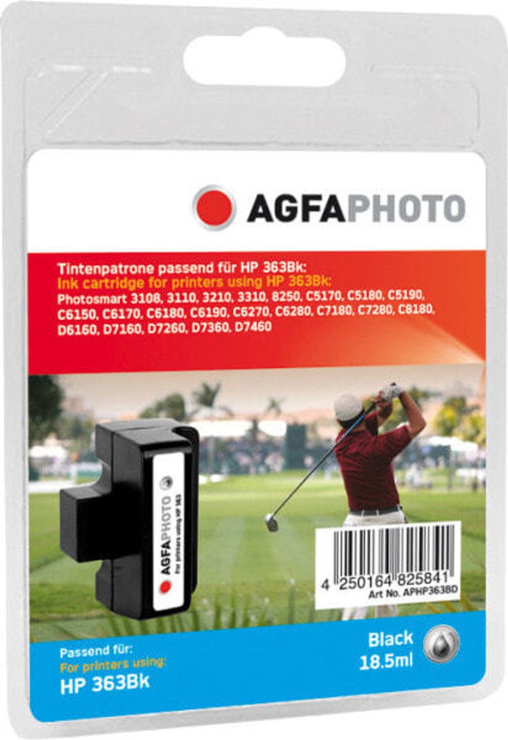 Картридж струйный черный 1 шт AgfaPhoto Holding GmbH APHP363BD