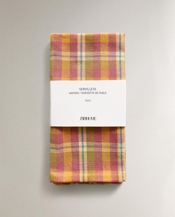 ZARA HOME САЛФЕТКА В КЛЕТКУ (УПАКОВКА ИЗ 2 ШТУК), ОРАНЖЕВЫЙ