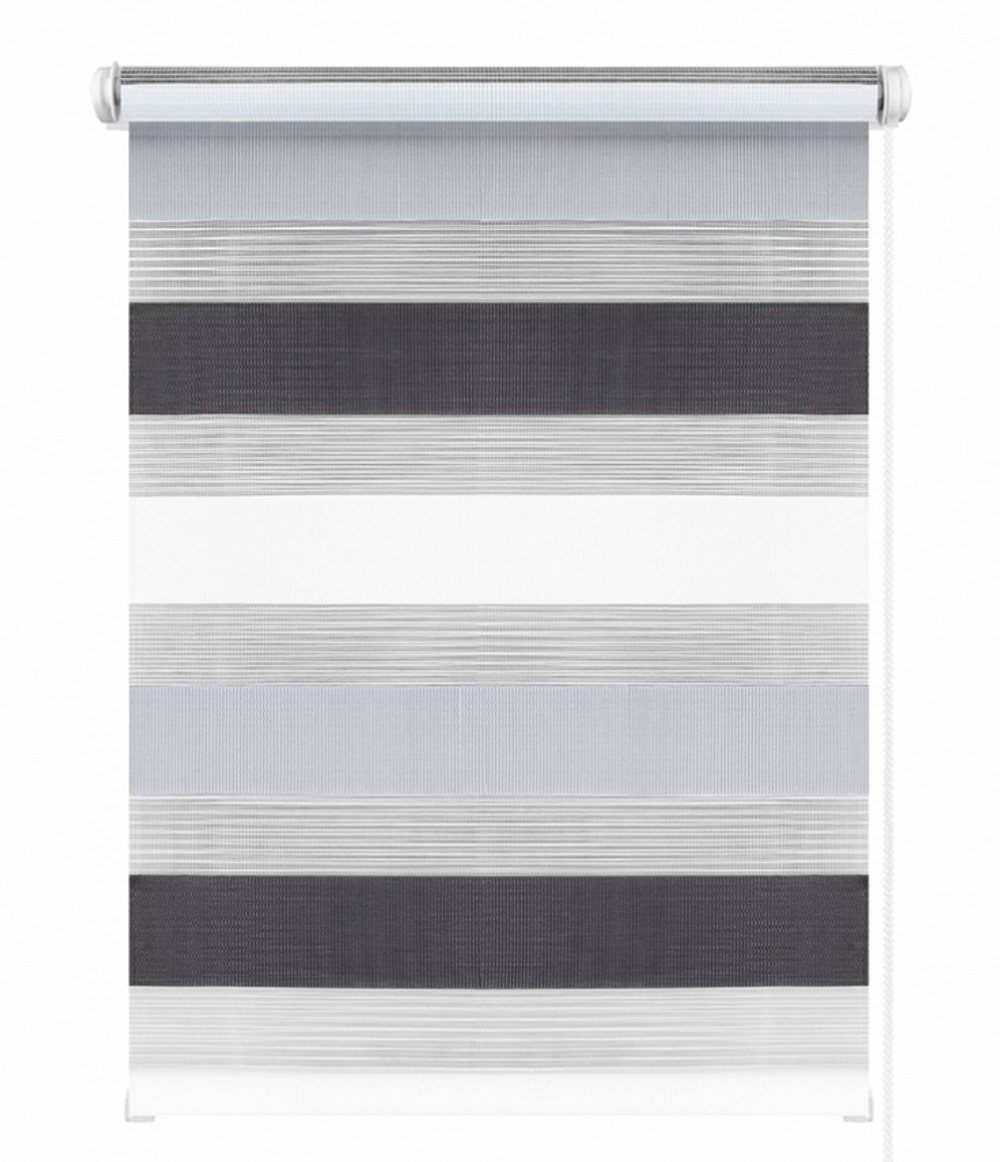 Рулонные шторы День-Ночь Серо-белый