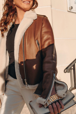 Дубленка коричневая медиум