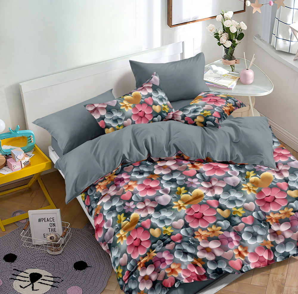 КПБ Евро с простыней на рез. 180х200 ПОПЛИН "П2"