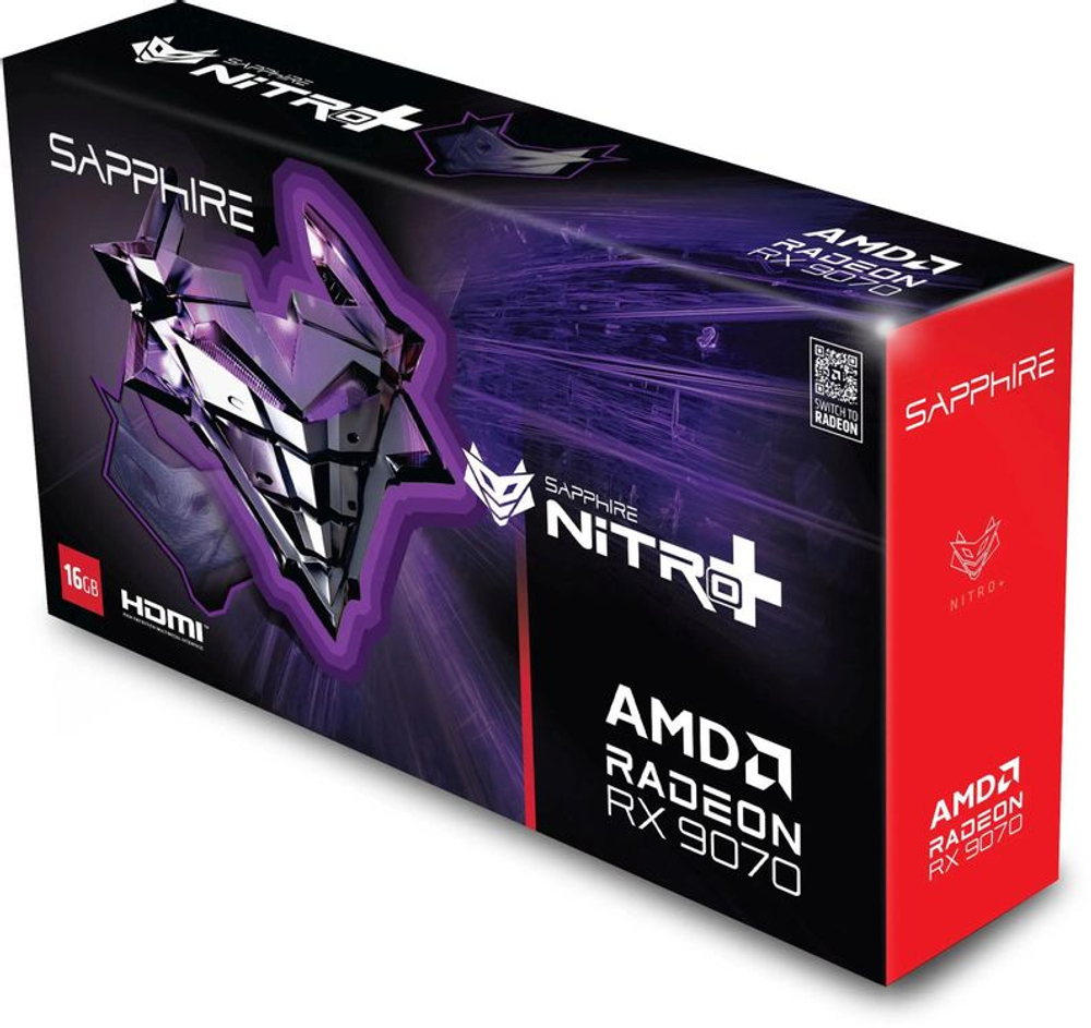 Видеокарта Sapphire AMD  Radeon RX 9070 11349-01-20G NITRO+AMD RADEON RX 9070 OC 16ГБ Nitro+, GDDR6, OC,  Ret