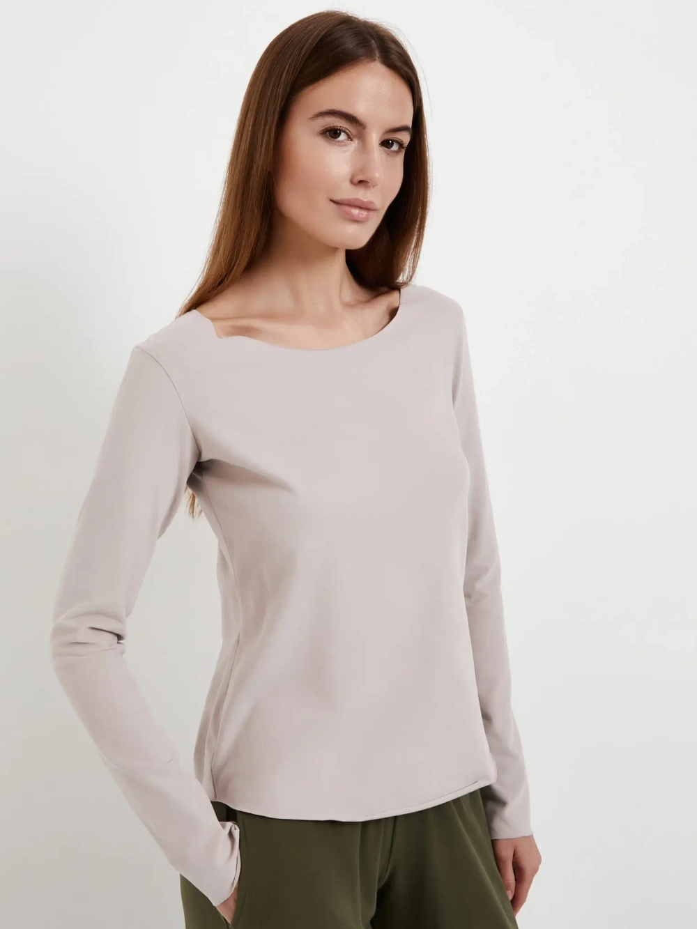 Лонгслив Базовый Песочный