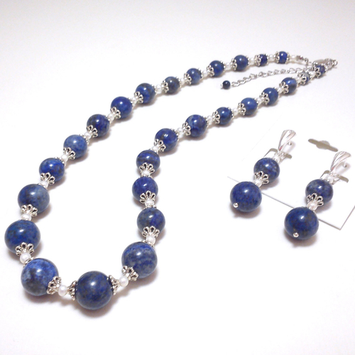 Бусы с лазуритом и жемчугом "Искушение"