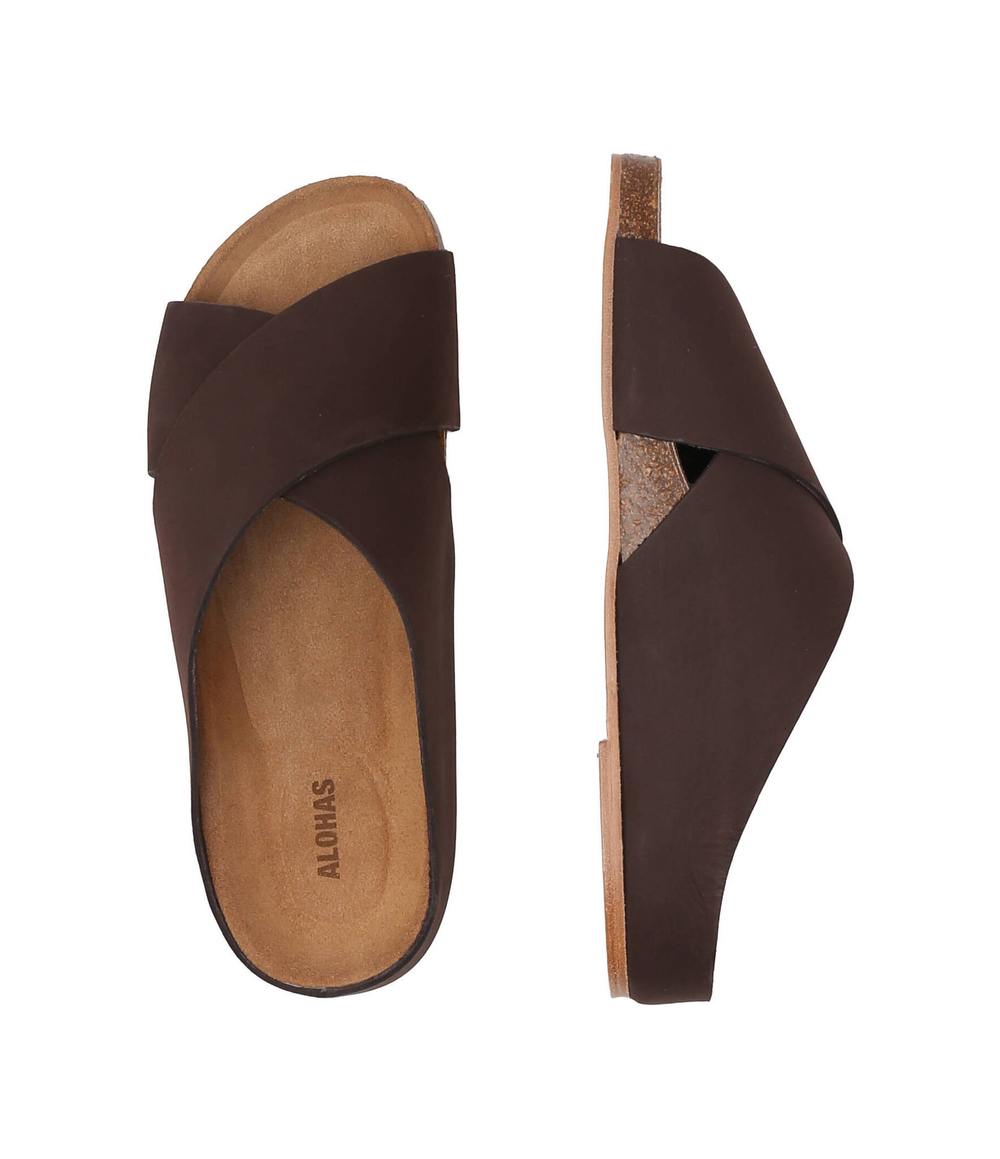 Кожаные шлепанцы Alohas - коричневый(S100325)