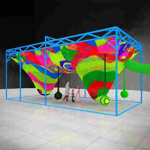 Верёвочная конструкция «Радужная паутина»