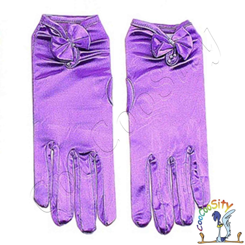 мини перчатки с бантиком фиолетовые 22 см