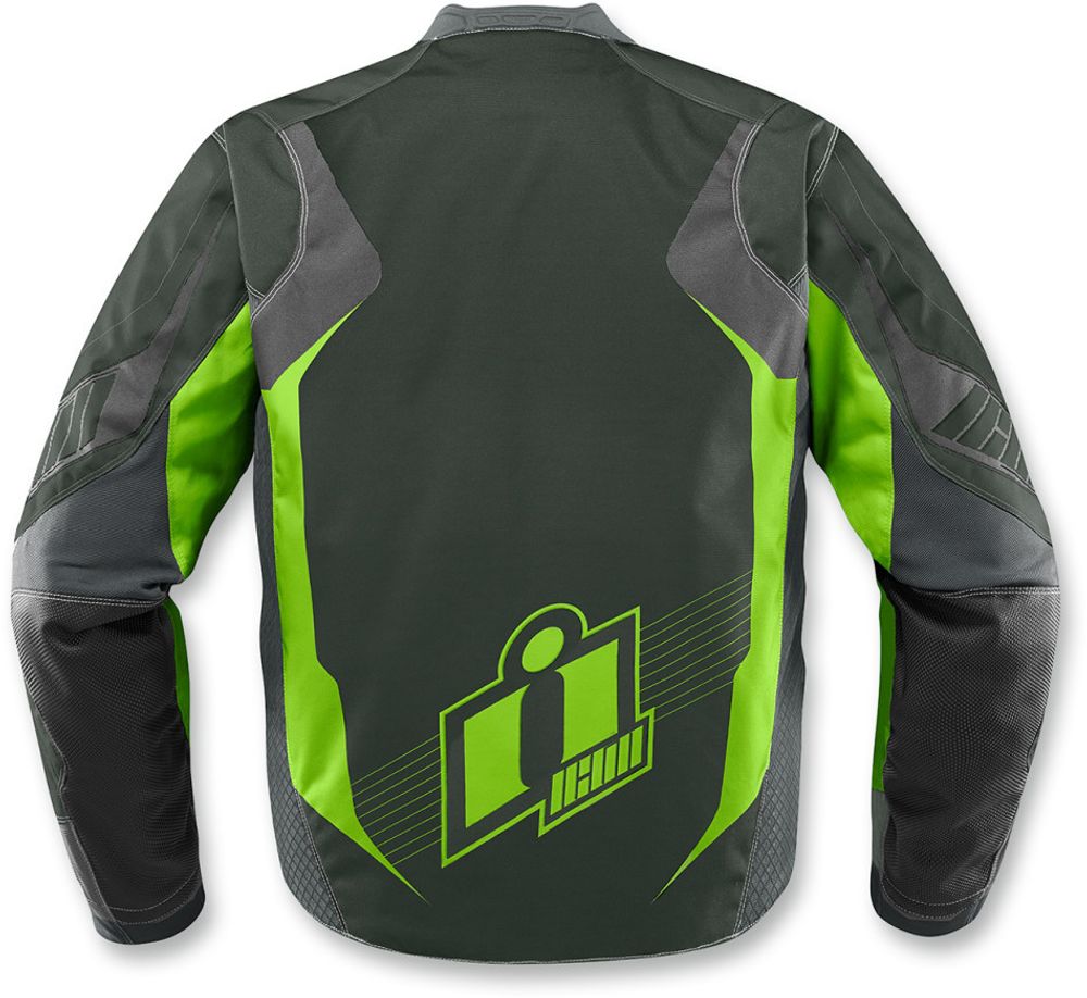 Мотокуртка - ICON OVERLORD (текстиль, серо-зеленая)
