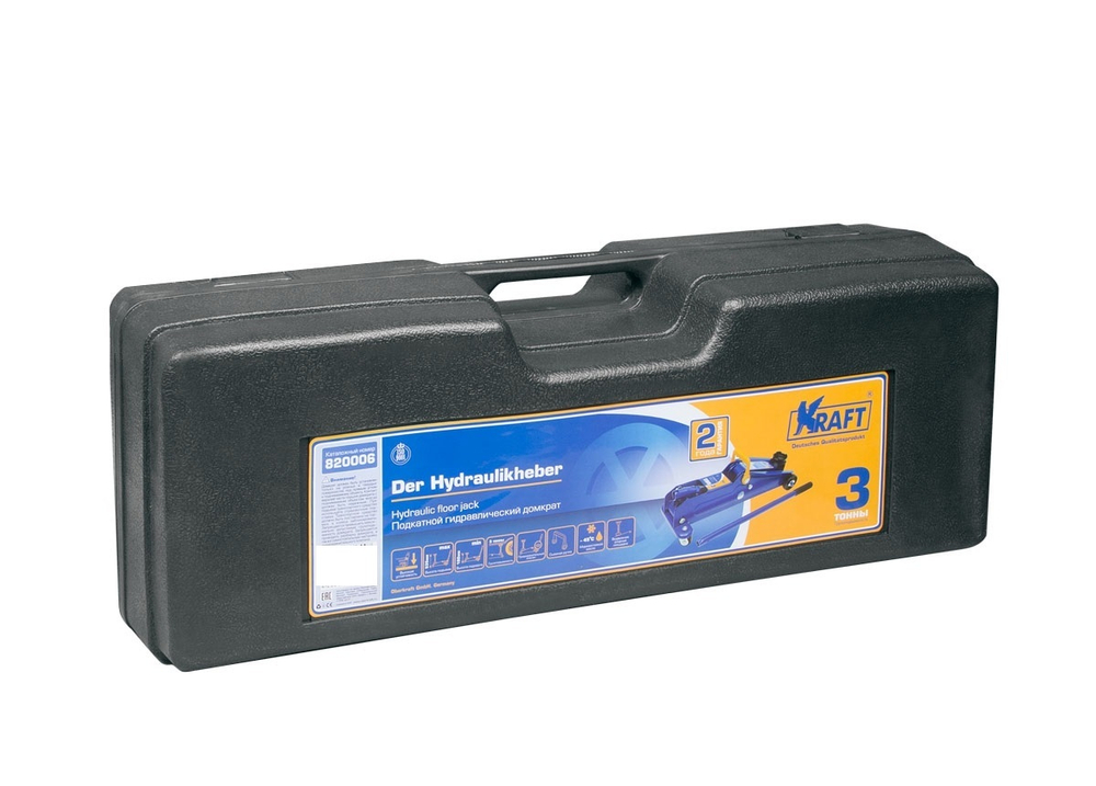 Домкрат подкатной (3т) Kraft 192-535 мм для джипов, кейс
