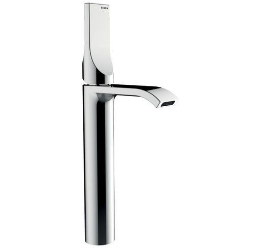 Bossini Apice-T (Tall) смеситель однорычажный для раковины с прямоугольным аэратором 28 x 7 мм,донный клапан 1”1/4 и гибкая подводка из нерж.стали 3/8