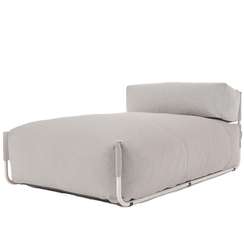 Пуф-шезлонг уличный Square для модульного дивана 165x110 светло-серый