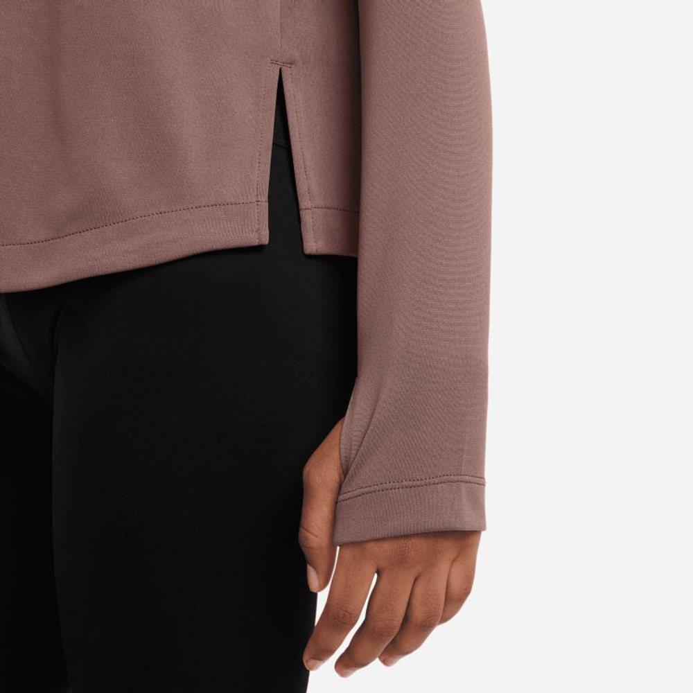 Футболка для девочки теннисная Nike Dri-Fit Long Sleeve Running Top - plum eclipse/reflective silver