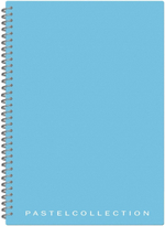 Бизнес-тетрадь Pastel Collection Blue, A4, 80 листов, пластиковая обложка, на гребне, клетка