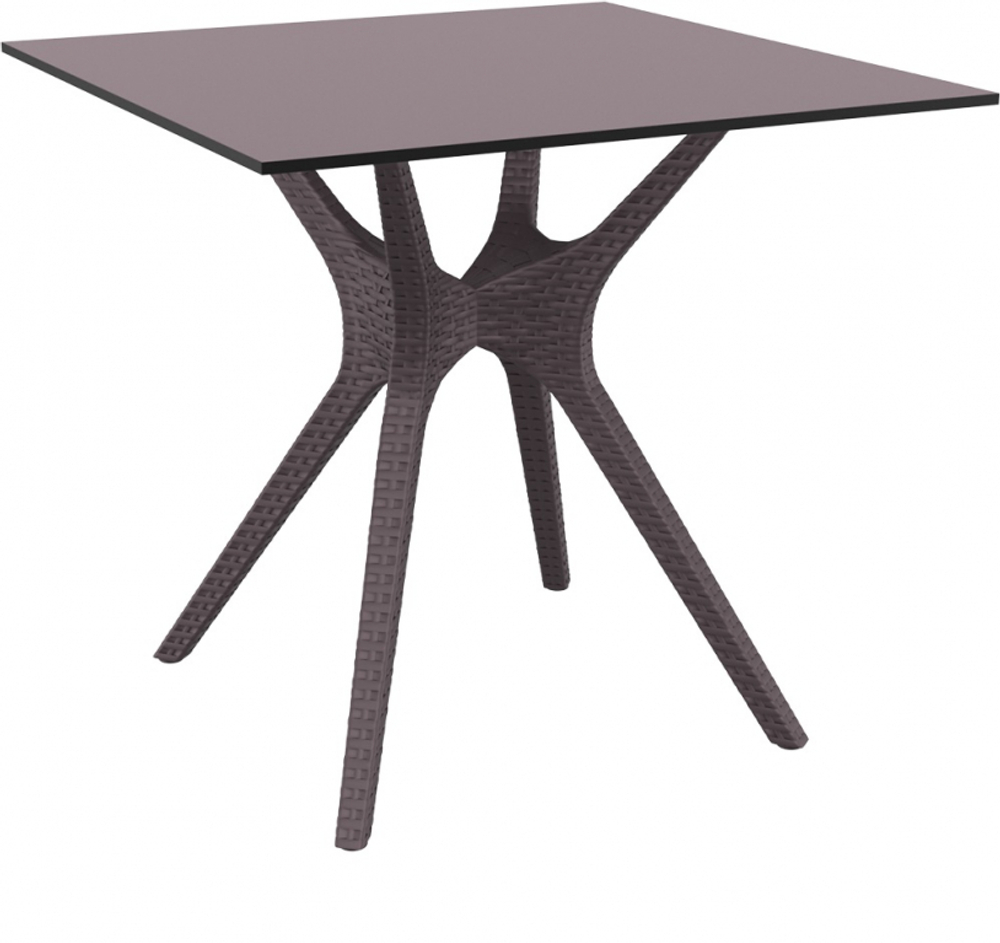 Стол пластиковый Siesta Contract Ibiza Table 80, коричневый