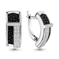 942105 Серьги из Золота с бриллиантами, кожами из коллекции "Скат"