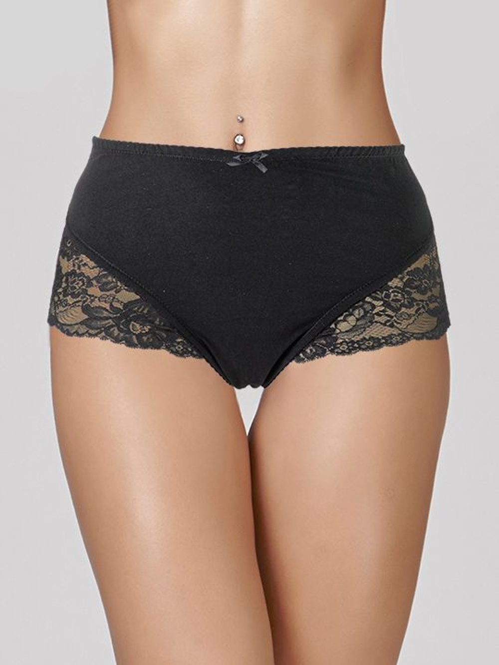 Трусики с высокой линией талии Girl&Boy (Размер: XXL) (Цвет: черный)