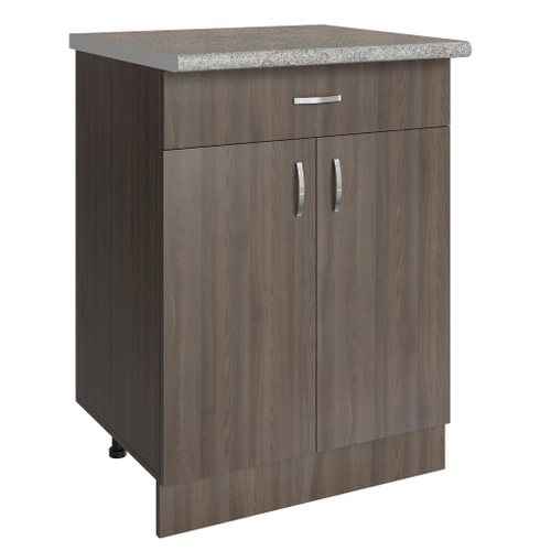 Стол разделочный 60 шимо/ясень темный (1 ящик), столешница гранит пёстрый