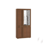 Шкаф с полками и витриной ЛШ-6 Гостиная Ливорно (орех донской)