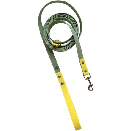 Поводок из биотана 15 мм, длина 5 м, оливковый +желтый