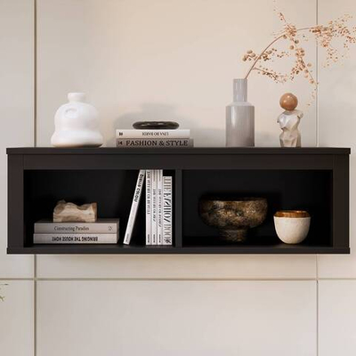 Полка навесная с 2 секциями Хемнэс/Кымор, 124х34х37см, черный