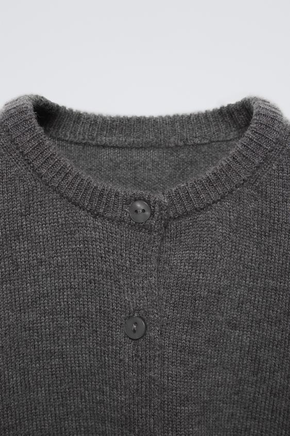 ZARA КАРДИГАН ИЗ 100% ШЕРСТИ, СЕРЫЙ