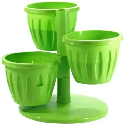 Набор пластиковых горшков на стойке 0,7л d-29см «Каскад» зеленый