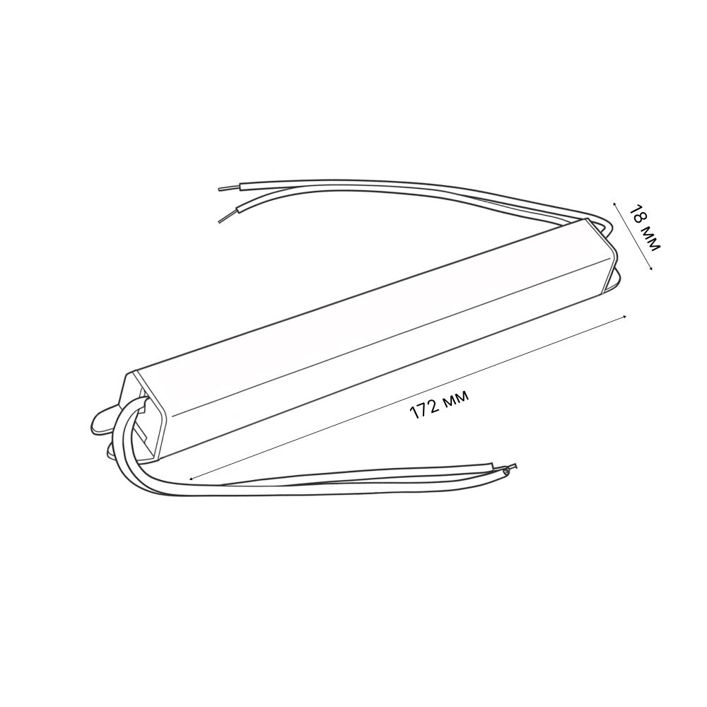 UET-VAT-024A20 12V IP20 Блок питания ультратонкий. 24Вт. Металлический корпус. TM Uniel