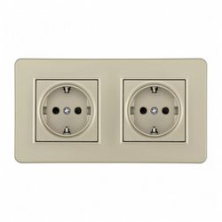 Розетка с заземлением и со шторкой Arte Milano SET16-2 SET16-2-40-1x2 shampan