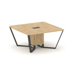 Steel Meet Стол переговорный квадратный KDK-PR.B.SP-08 Тиквуд Светлый/Металл Антрацит 1600*1600*750