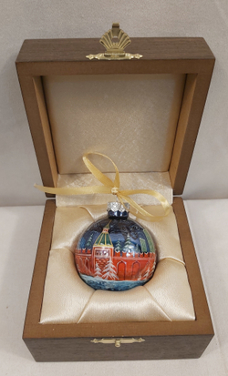 Шар новогодний с ручной росписью Палех "Москва" в футляре