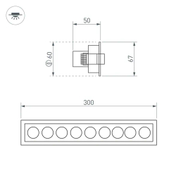 Светильник MS-ORIENT-BUILT-TURN-TC-S67x300-20W Day4000 (WH-BK, 30 deg, 230V) (Arlight, IP20 Металл, 5 лет) 032231