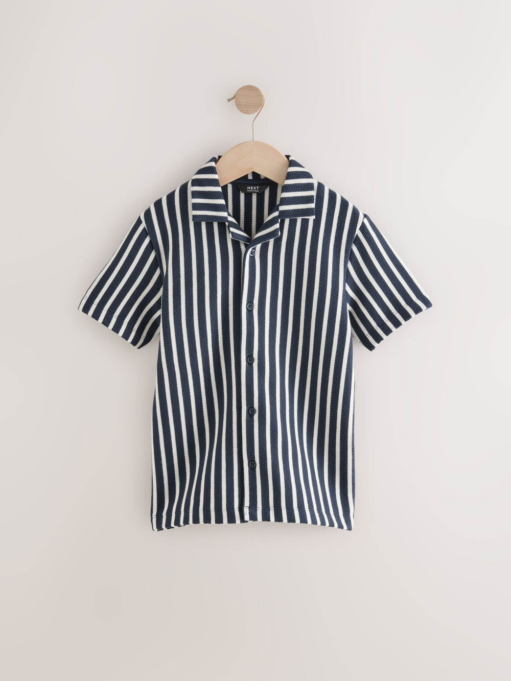 Рубашка с коротким рукавом для мальчика Next AG3-406, Темно-синий, Белый