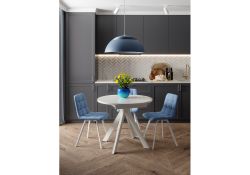 Стул на металлокаркасе Чилли белый / голубой