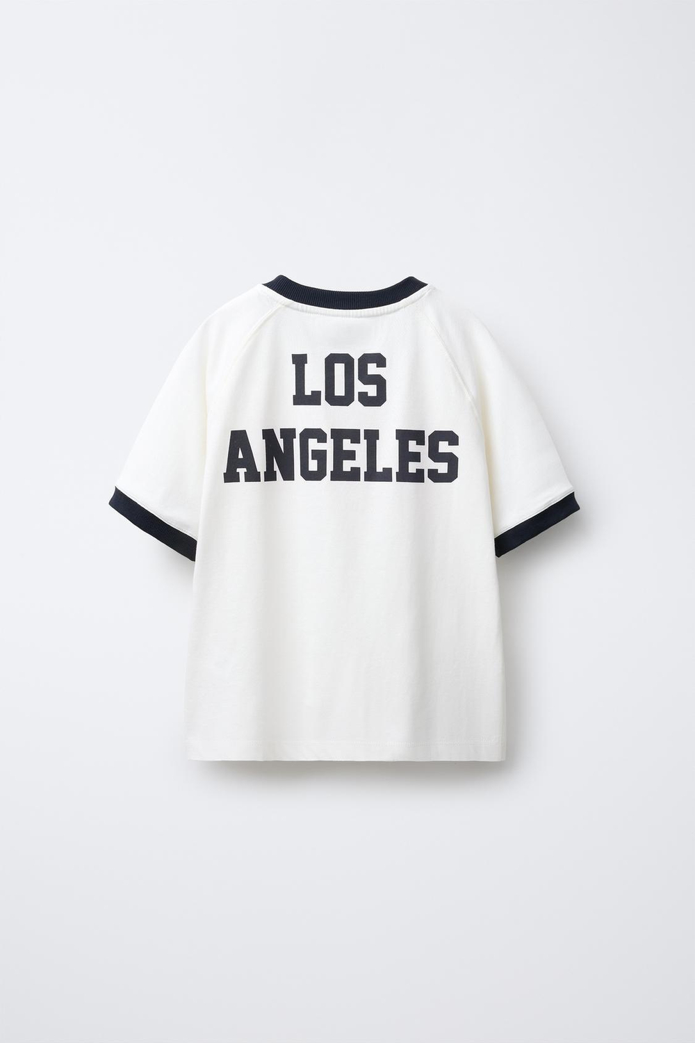 ZARA ФУТБОЛКА С ТЕКСТОВЫМ ПРИНТОМ, БЕЛЫЙ